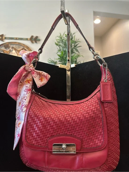 Coach #310 Kristen Woven Leather Shoulder Bag