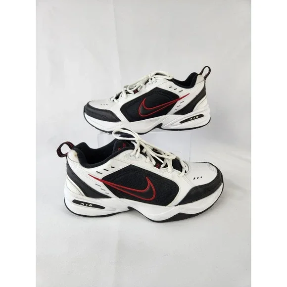 Nike‎ AIR MONARCH IV Men White Black Red 101 Walking Shoe Sneakers Dad Sz 10