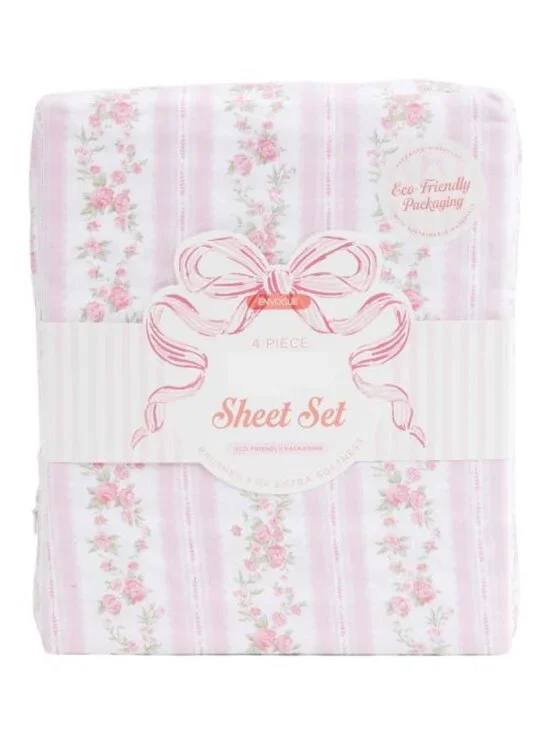 ENVOGUE Rose Stripe Sheet Set