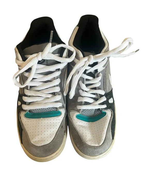 Nike air zoom dunk 2009  Gray and White Casual Sneakers with Teal Accent
