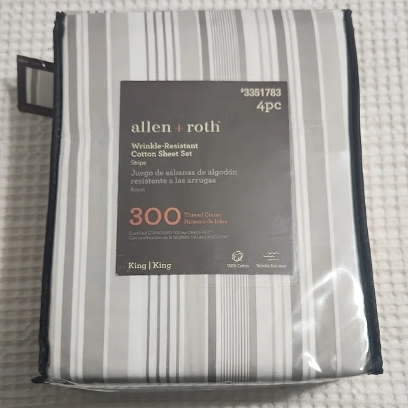 Wrinkle-Resistant Cotton Sheet Set - Stripe