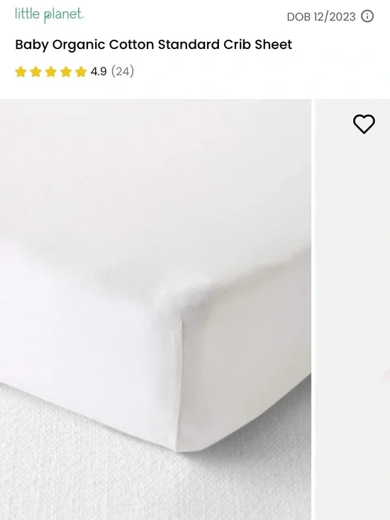 Carter's Baby Organic Cotton Crib Sheet - White