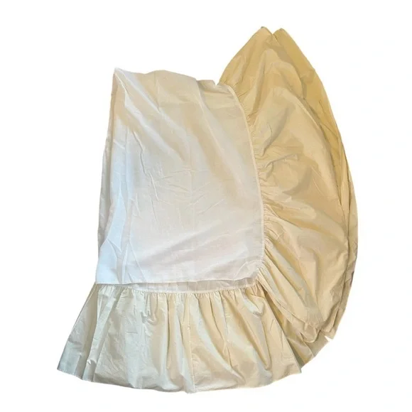 Perma-Prest Cream Dust Ruffle Queen Size Bed GUC