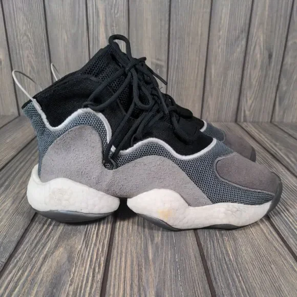 Adidas Crazy Boost BYW Mid Basketball‎ Shoe Sneaker Black Gray Men Teen Sz 6
