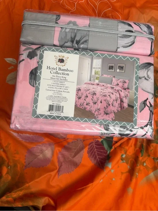Pink Floral King Sheet Set