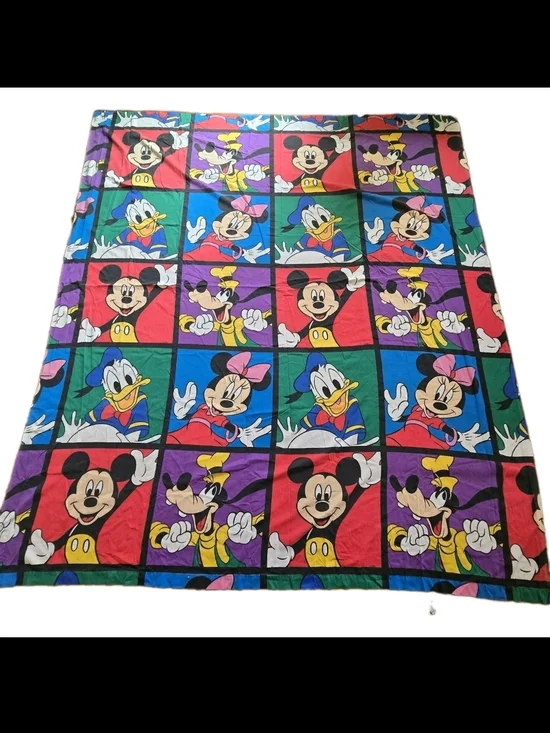 American Vintage 90s Disney Mickey & Friends Full Flat Sheet Colorblock