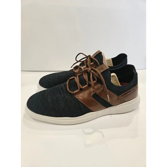 Stacy Adams Mens 25435-470 Navy‎ Knit Leather Hybrid Sneakers Size 13M