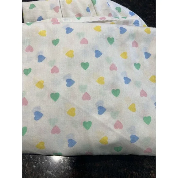 Vintage Twin Bed Sheets Girls Hearts Flat & Fitted Sheet Set