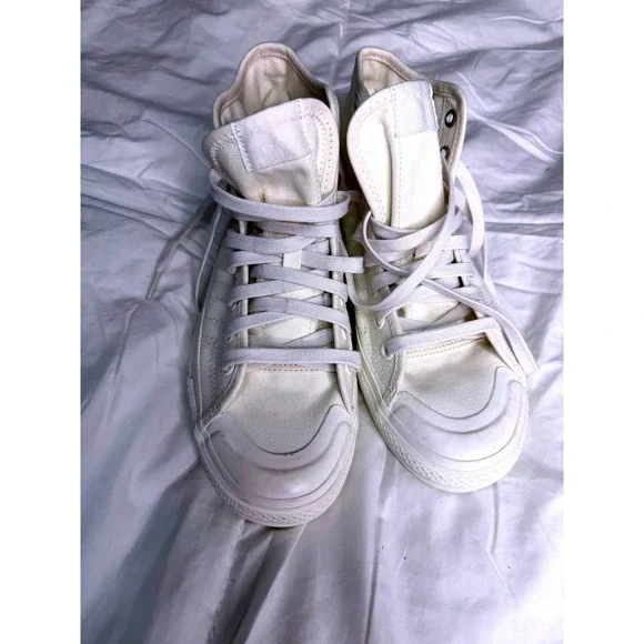 Adidas Nizza High Top Sneakers Off White Cream Canvas Mens 8 Women 9 GV7608