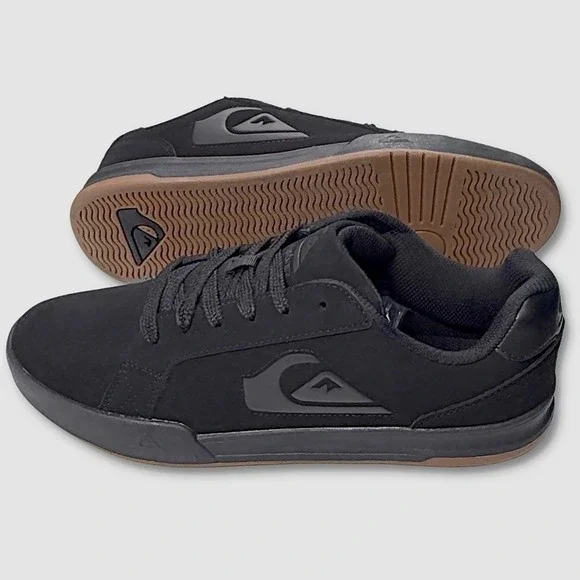 Quiksilver Caballerial Low Shoes - NEW Mens 9.5‎ Black / Gum - #49326-CL2