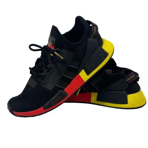 Adidas NMD R1 Munich Black Red Yellow Boost‎ Sneakers Men's Size 6.5
