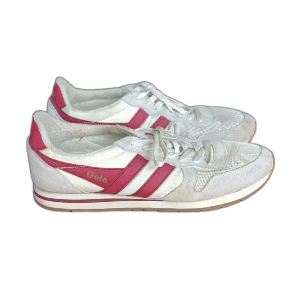 Gola Mens Sneakers Stripe Red Grey Shoes Size 13 EU 46 Retro Prep Trainers