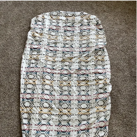 Pendleton‎ Southwestern Geometric Cotton Fitted Sheet White Blue Red Twin