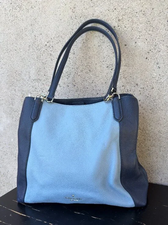 Kate Spade Jackson Medium Triple Compartment Shoulder Bag Blue Colorblock