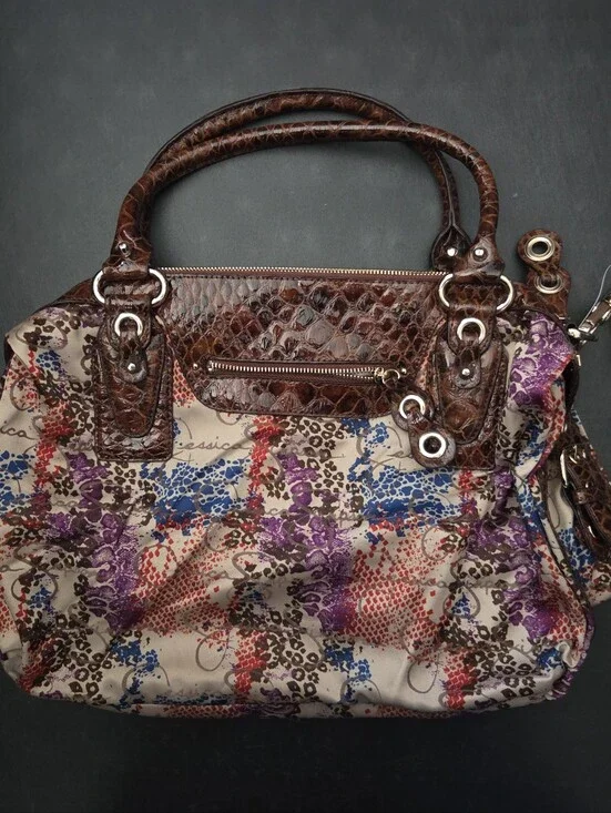 NWT - Jessica Simpson Multi Color Fabric Purse Shoulder Bag Tote Handbag