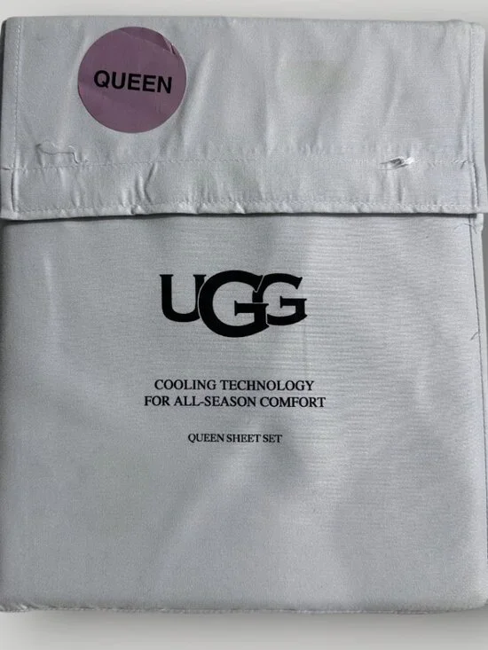 UGG QUEEN SHEET SET - Cooling Technology All Season Gray - New