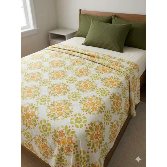 Unbranded Flower Power 70s Flat Sheet Full/Double 81