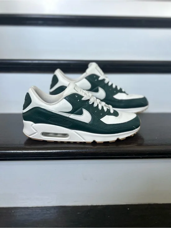 Nike Air Max 90 Shoes Mens Size 11.5 Green/White Sneakers