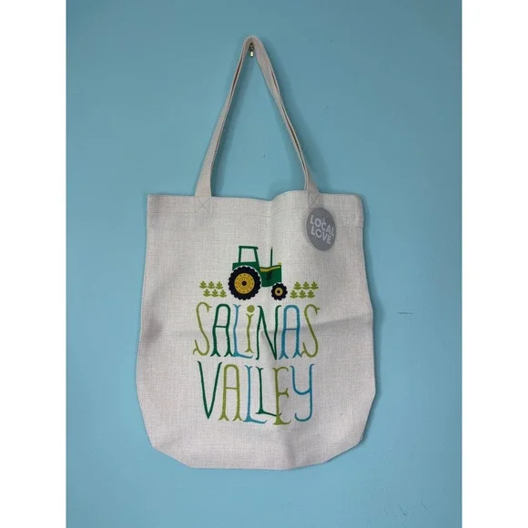 Salinas Valley Tractor Canvas Tote Bag Green‎ Blue Cream Reusable Shopper Market