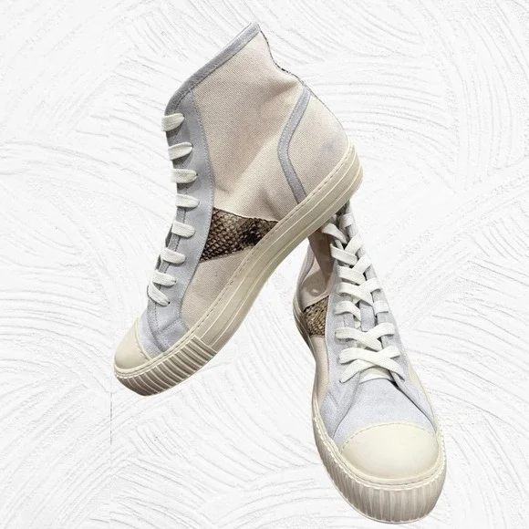 Rhude Bel Airs High White Snakeskin Size 12 With Box