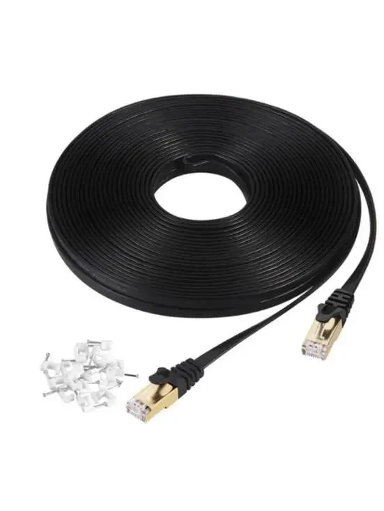 Ethernet Cable 50 ft Shielded, AULLOV High Speed Flat RJ45 Category 7
