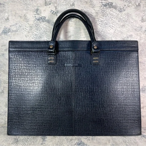 *ean Paul Gaultier 1990s Vintage Black Leather Structured Portfolio
