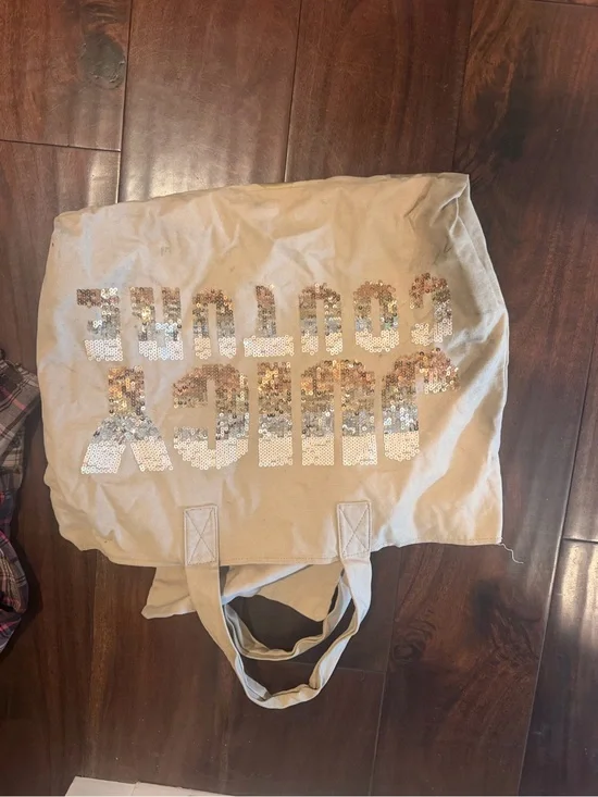 Juicy Couture Beige Tote with Rose Gold Sequin Logo