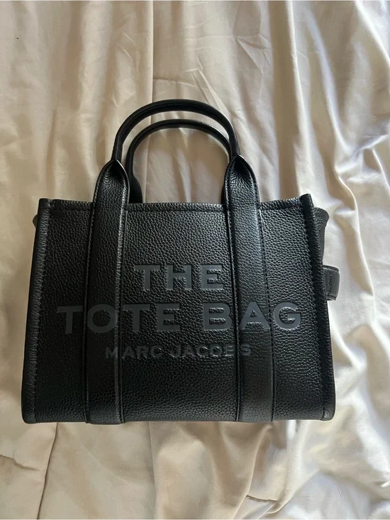 Marc Jacobs Black Pebbled Leather 'The Tote Bag' Top-Handle Tote
