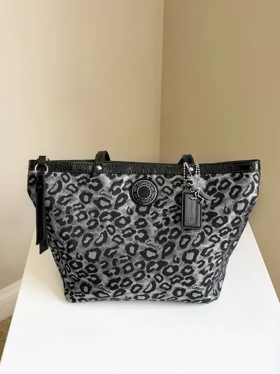 Coach Ocelot Metallic Leopard Tote Bag Y2K