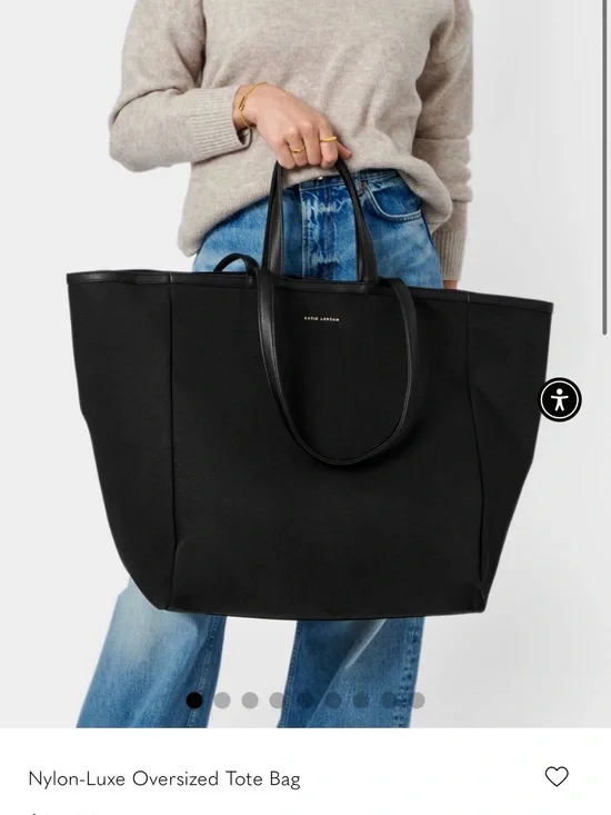 Katie Loxton Nylon-Luxe Oversized Tote Bag - Black