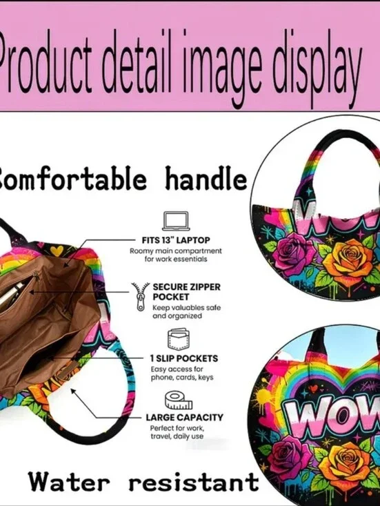 Wow PVC Hand Bag Tote Neon Color