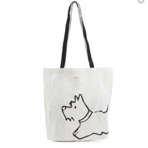 Radley London Icon Small Tote White Scottie‎ Dog Canvas New