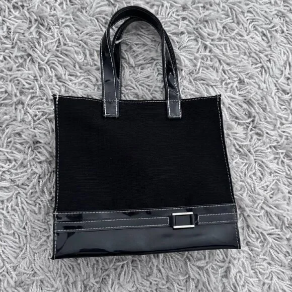 Cute Canvas Mini-Tote Bag in Black
