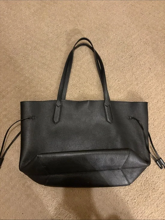 Banana Republic Black Pebbled Leather Tote