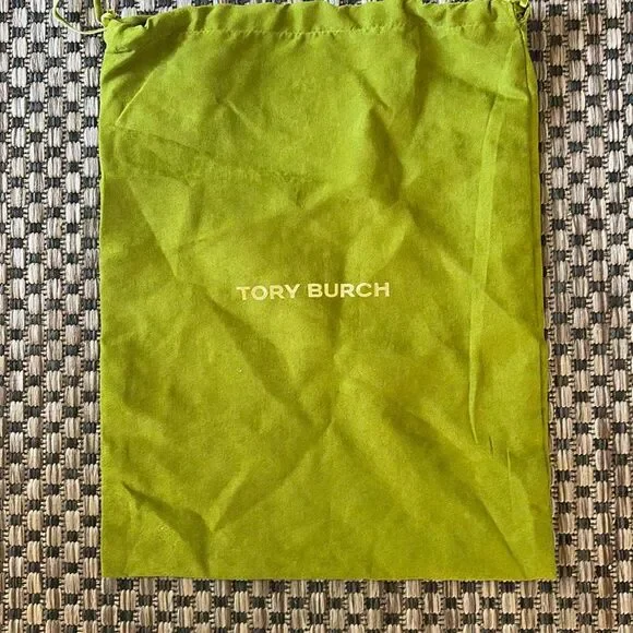 Tory Burch dust chartreuse green suede small medium bag shoe bag