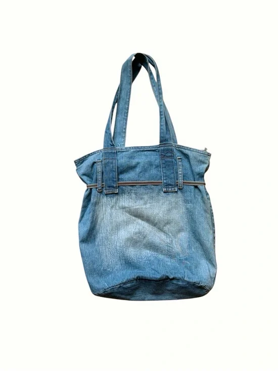 Vintage Y2K Denim Flower Embroidered Tote