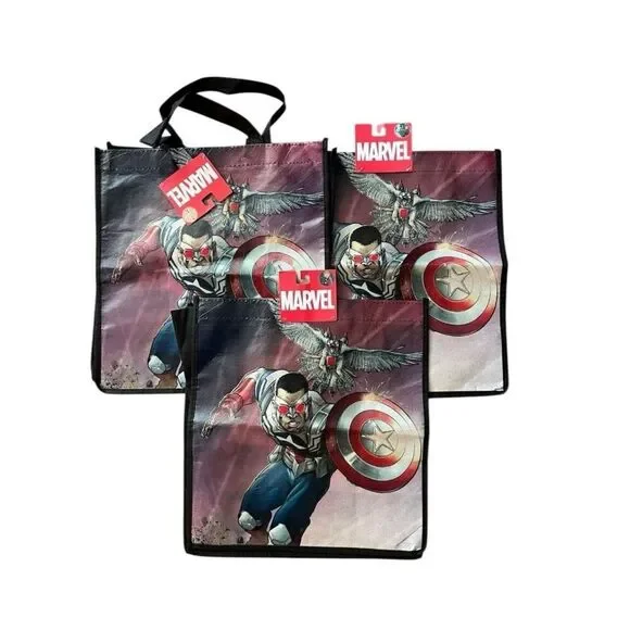 Marvel Avengers Captain Wilson Captain America Shopping Tote Bag Lot Of 3 NWT