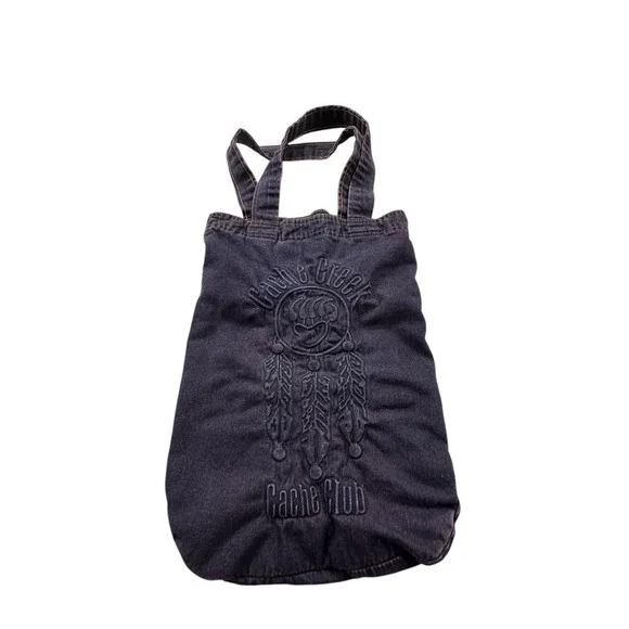 Cache‎ Creek Rare Vintage Denim Jean Tote Bag 3D Embossed Casino Purple EUC