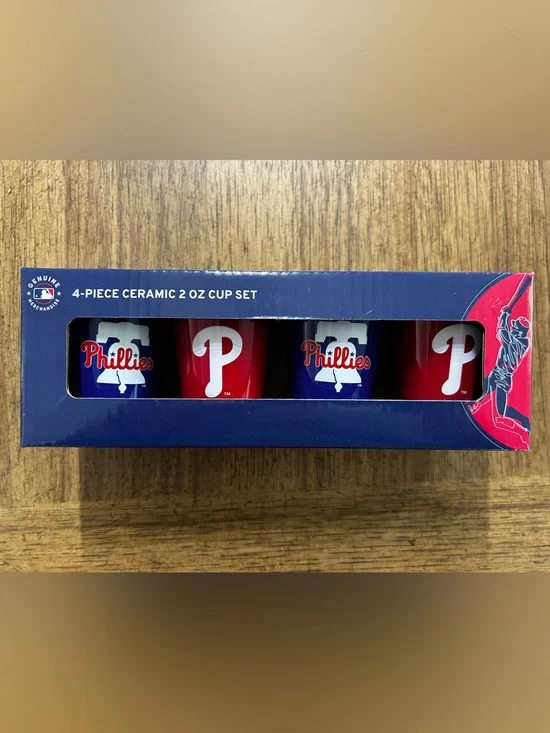 NEW MLB Philadelphia Phillies Ceramic 2oz Shot Glass Set ⚾️
