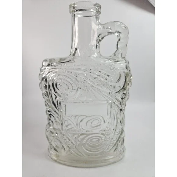 VTG Old Forester KY Whiskey Bottle Decanter Kimble Glass Co Embossed Swirls 50's