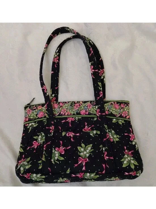 Vintage Vera Bradley Retired Pattern Breast Cancer Ribbon Handbag Purse