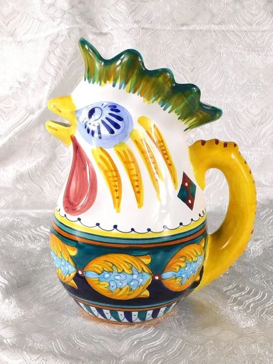 Green and Yellow Rooster Pitcher # 27521
