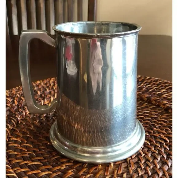 VINTAGE 🎉HP🎉Leonard Eales of Sheffield English Pewter Beer Tankard. No Monogram
