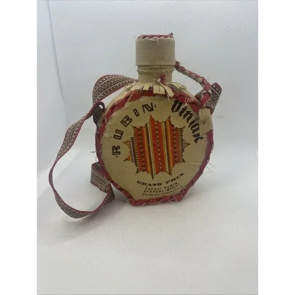 Vintage Serbian Leather Zupski Rubin Krusevac Gra Prix Jugoslavija Canteen