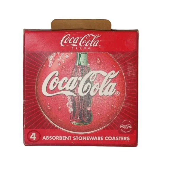 NEW Coca Cola Stoneware Coasters Set of 4