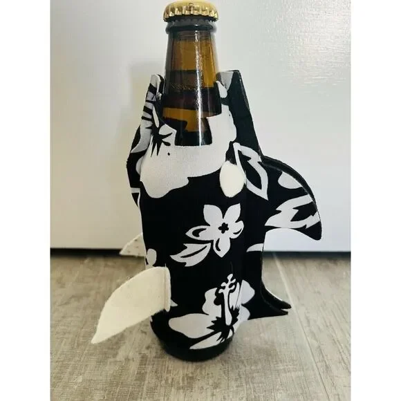 Sharkoozie Shark Koozie Beer Bottle Insulator Sleeve Cooler Black NEW Novelty
