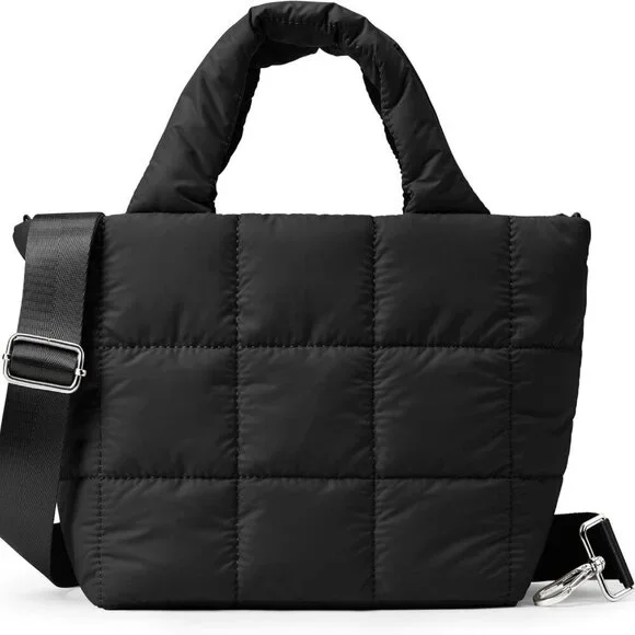 KALIDI Quilted Tote Bag Small Puffer Crossbody Women Lightweight Nylon