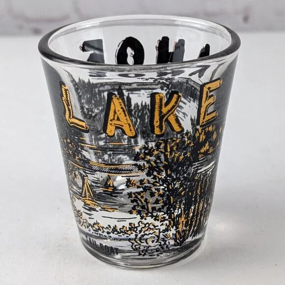 Vintage Lake Tahoe Gold/Black Souvenir Shot Glass