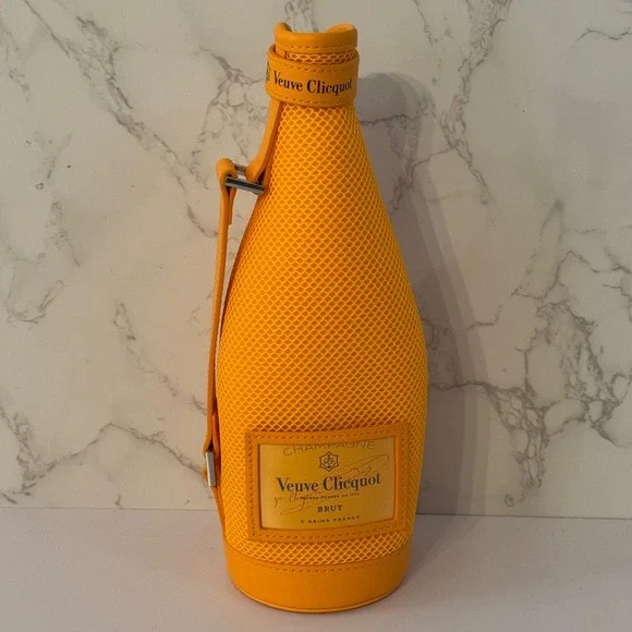 Veuve Clicquot Ice Jacket Insulated Champagne Bottle Cooler Bag Orange Mesh
