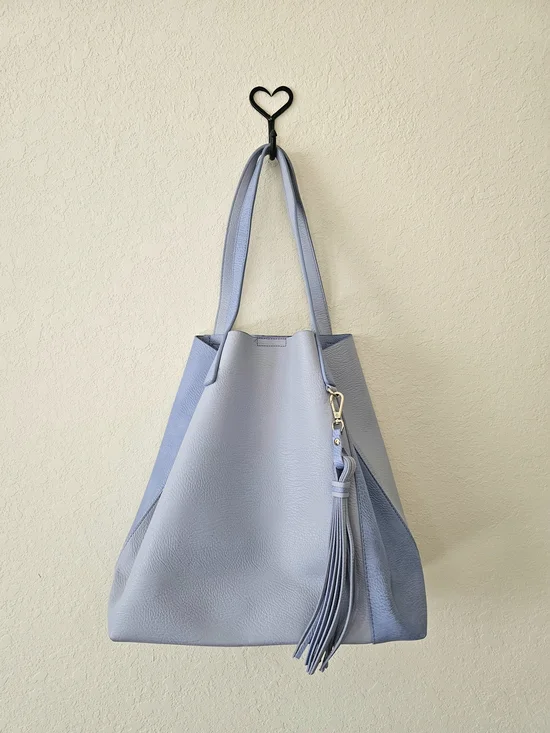 Light Blue Women's Tassel Tote Bag EUC